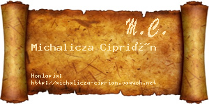 Michalicza Ciprián névjegykártya